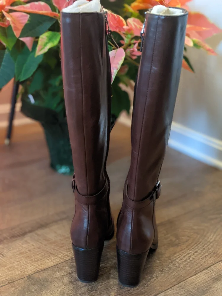 Elegant Brown Knee-High Women's Boots - Picture 13 of 16